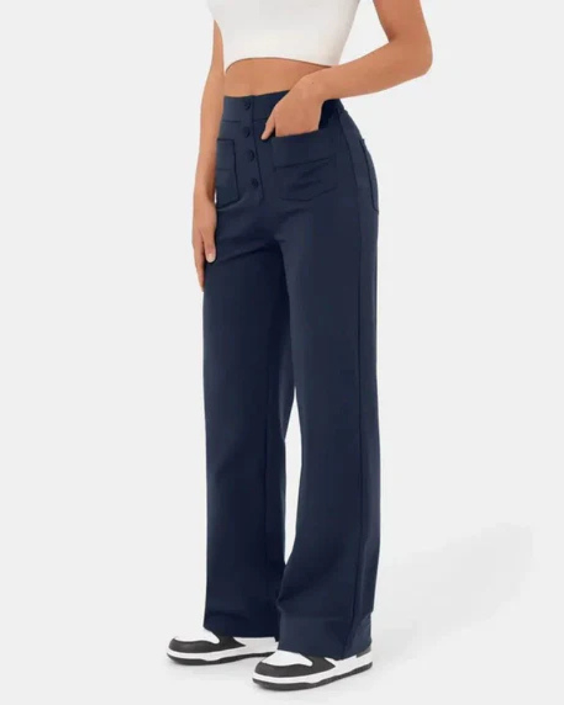 Zinnia | Women’s High Waist Trousers | Wide Leg