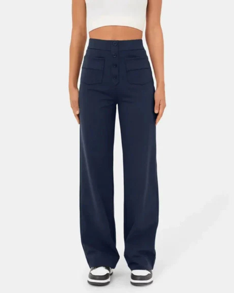 Zinnia | Women’s High Waist Trousers | Wide Leg