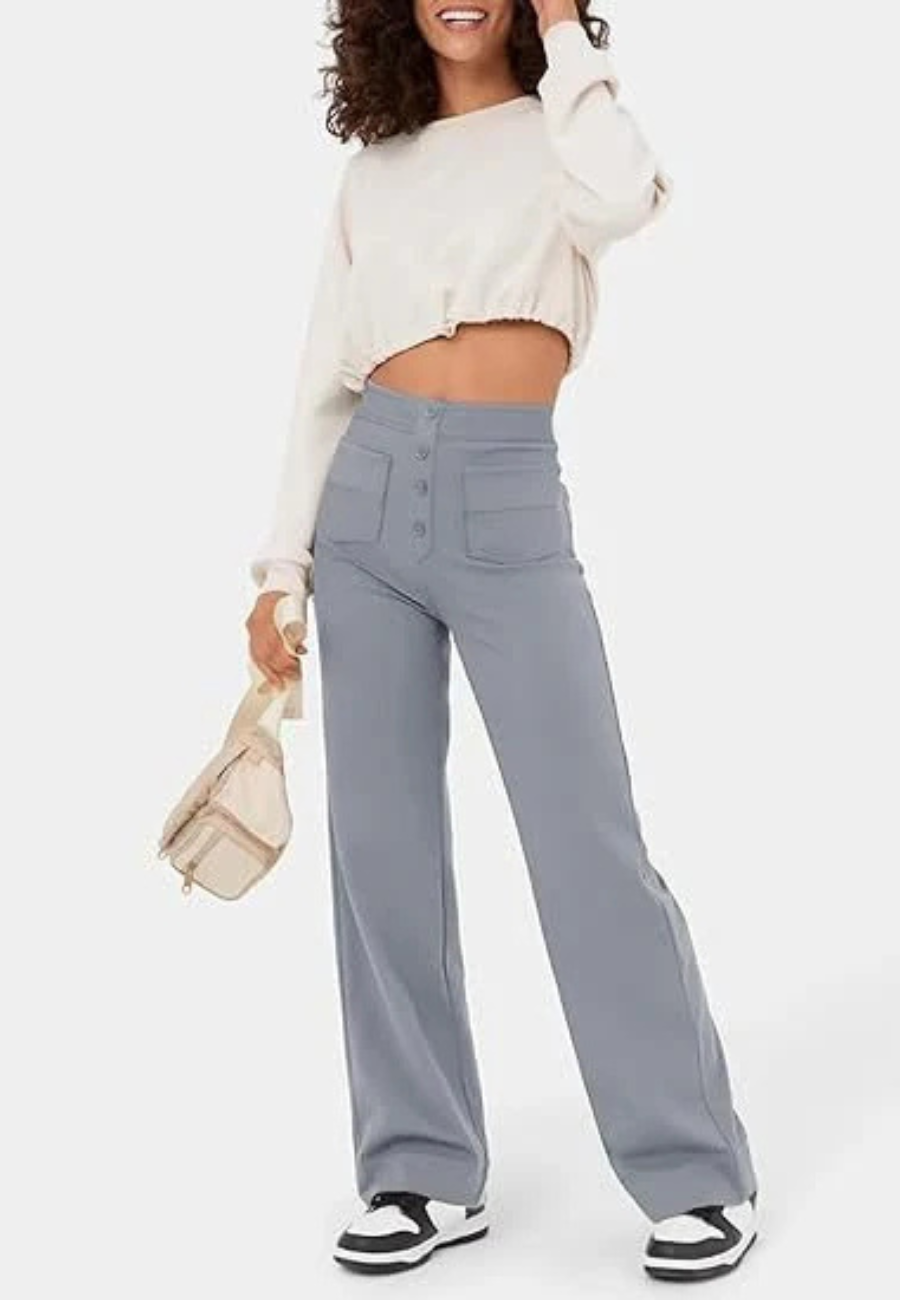 Zinnia | Women’s High Waist Trousers | Wide Leg