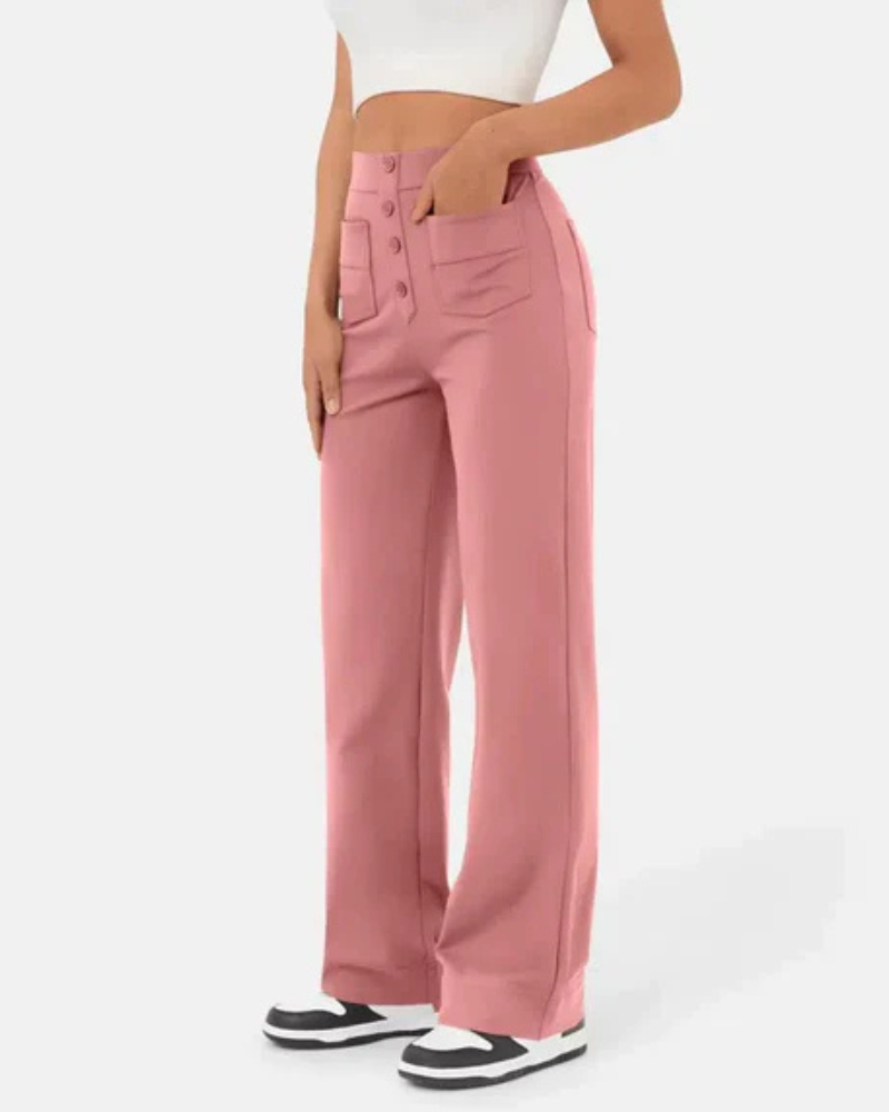 Zinnia | Women’s High Waist Trousers | Wide Leg