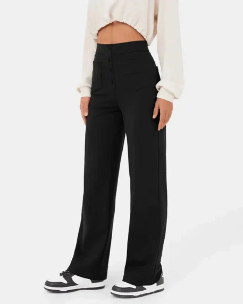 Zinnia | Women’s High Waist Trousers | Wide Leg