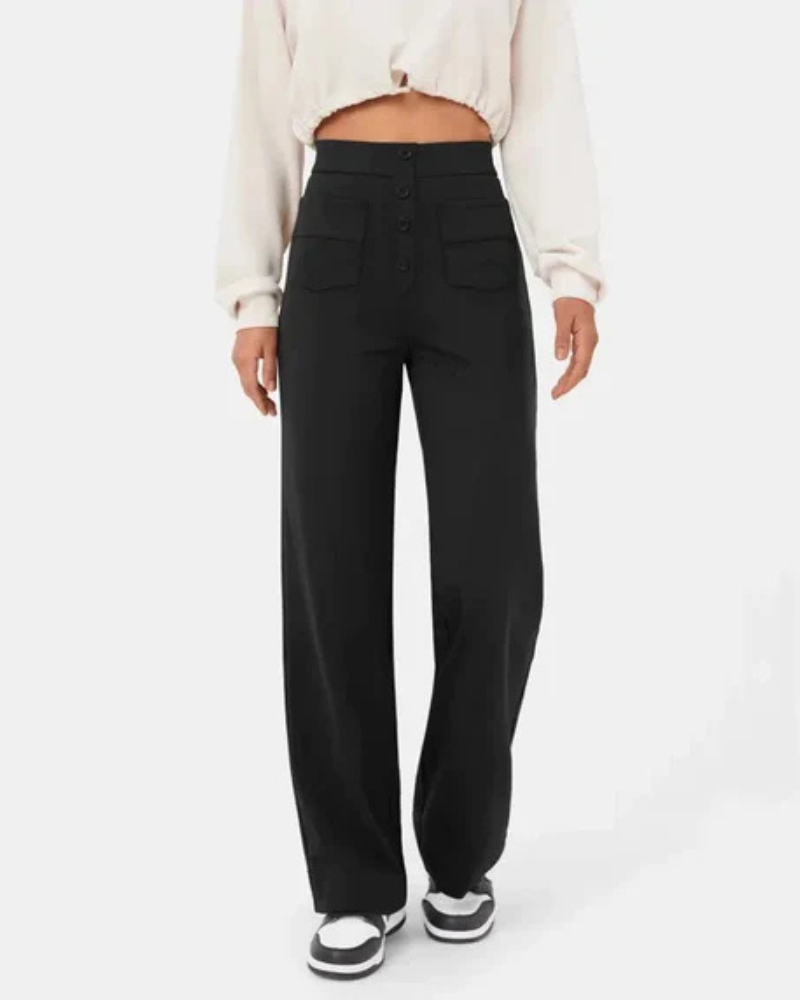 Zinnia | Women’s High Waist Trousers | Wide Leg